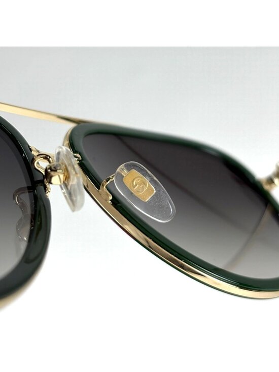 Gucci Gradient Sunglasses Eyewear Bumblebee Web Metal Gold Green Red main image 5
